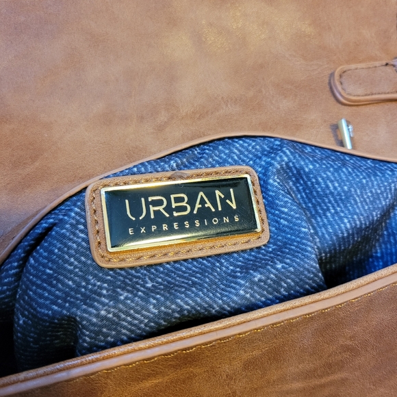 Urban expressions cross body saddle bag in cognac - Picture 5 of 10